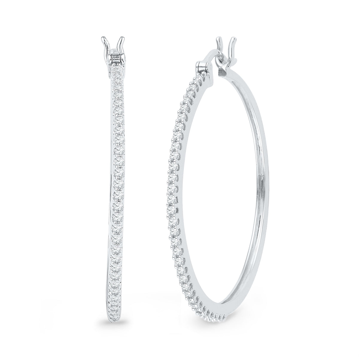 Buy Mia by Tanishq Curved Charisma Diamond Hoop Earrrings Online At Best  Price  Tata CLiQ