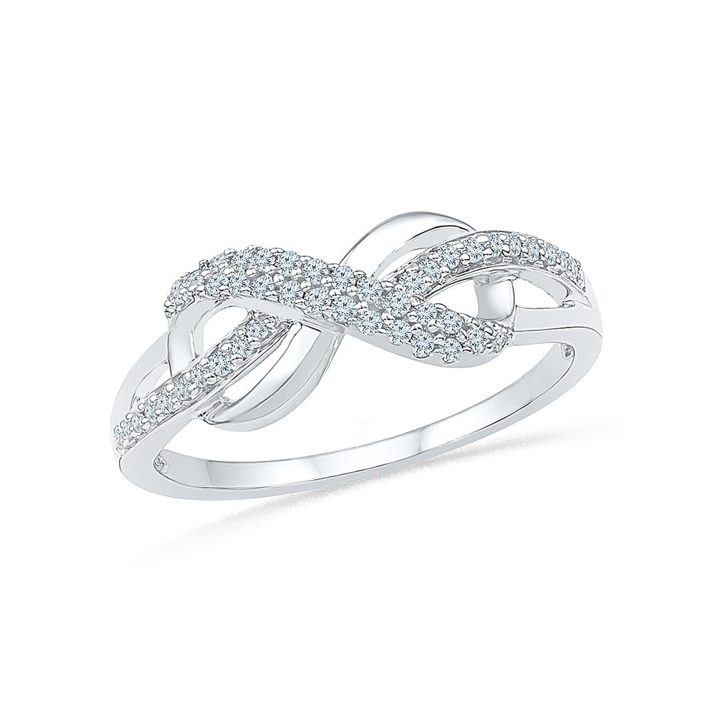14K Gold Micro Pave Set Diamond Infinity Ring – FERKOS FJ