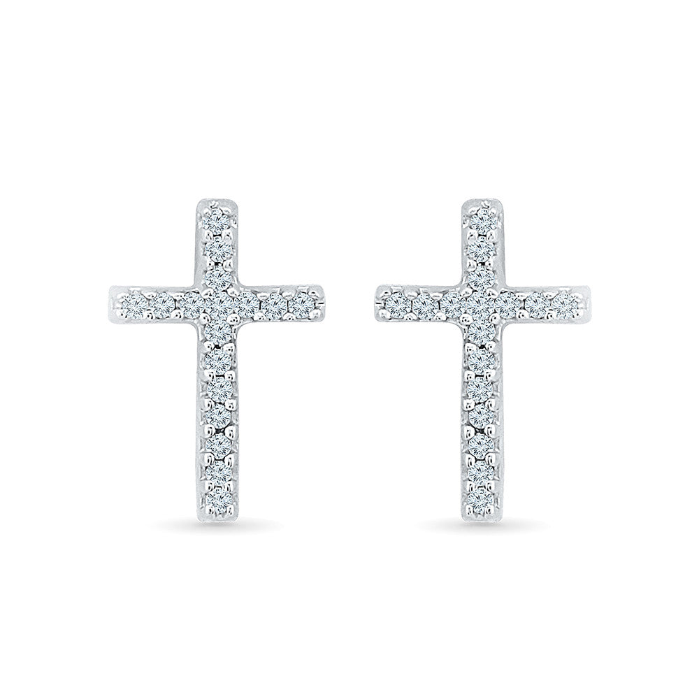 Details more than 83 diamond stud cross earrings - esthdonghoadian