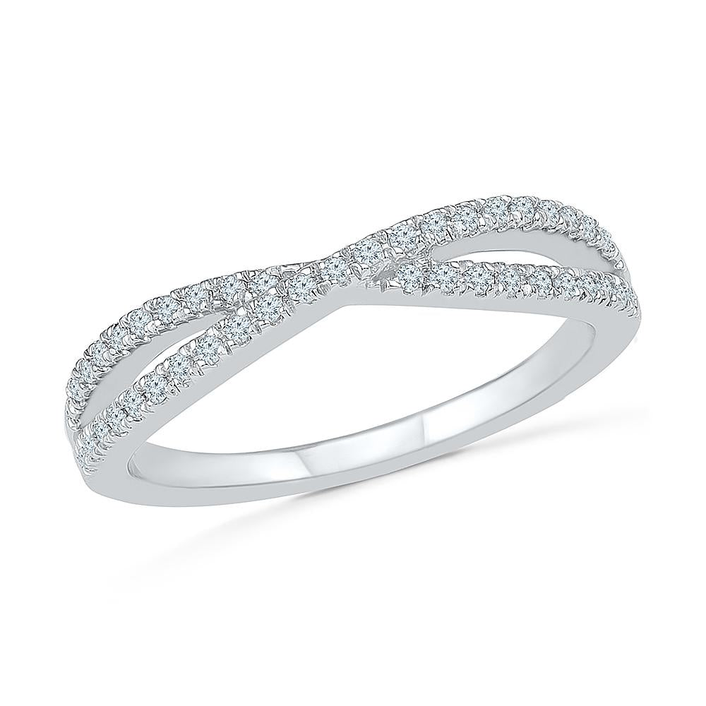 Bi-Colour Half Pavé Set Diamond Infinity Ring – G Collins & Sons